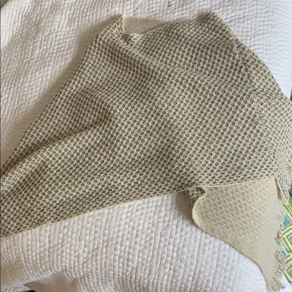 Grey and cream poncho